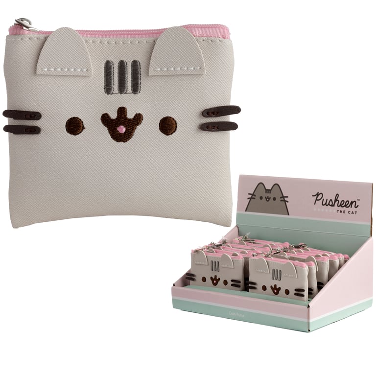 Pusheen Shaped Change Purse - Licensed Polyurethane and Metal Design