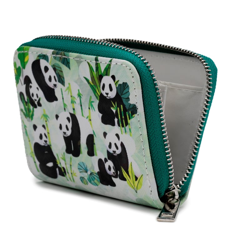 Small Zip Around Wallet - PVC & Polyester Oxford Cloth with Metal Zip and Card Holder for Animal Kingdom Fans