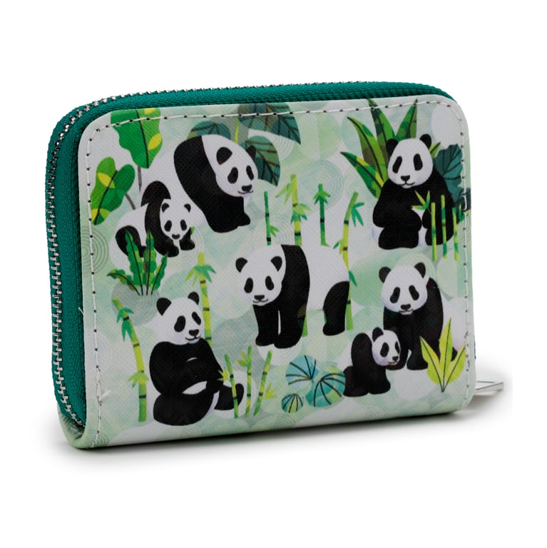 Small Zip Around Wallet - PVC & Polyester Oxford Cloth with Metal Zip and Card Holder for Animal Kingdom Fans