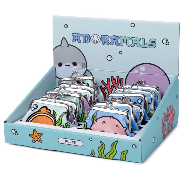 Polyurethane Fabric Tic Tac Purse - Adoramals Sealife Seaside Tote with Copper Zinc Metal Zipper Closure