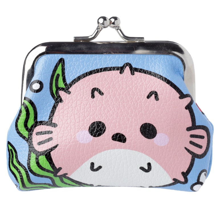 Polyurethane Fabric Tic Tac Purse - Adoramals Sealife Seaside Tote with Copper Zinc Metal Zipper Closure