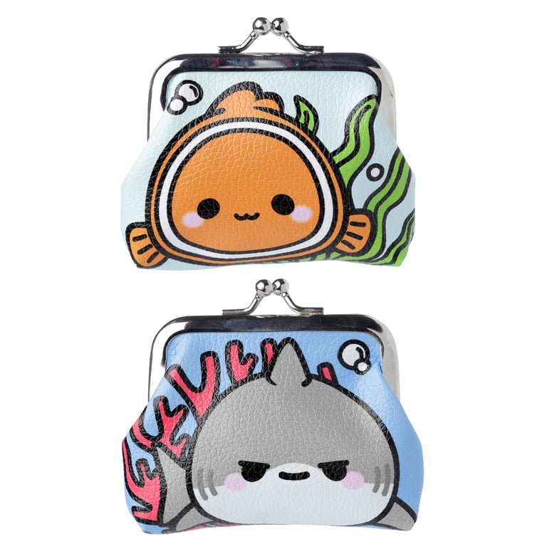 Polyurethane Fabric Tic Tac Purse - Adoramals Sealife Seaside Tote with Copper Zinc Metal Zipper Closure