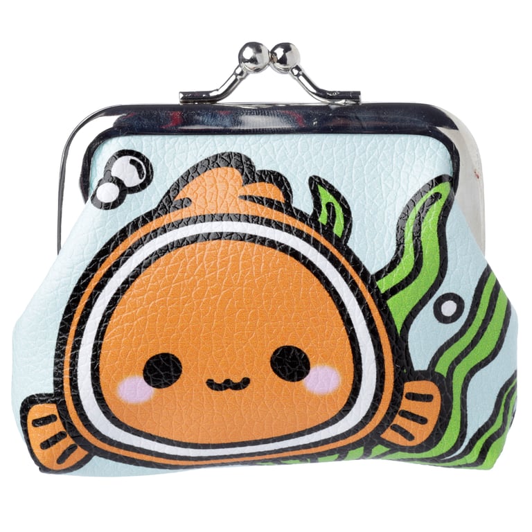 Polyurethane Fabric Tic Tac Purse - Adoramals Sealife Seaside Tote with Copper Zinc Metal Zipper Closure