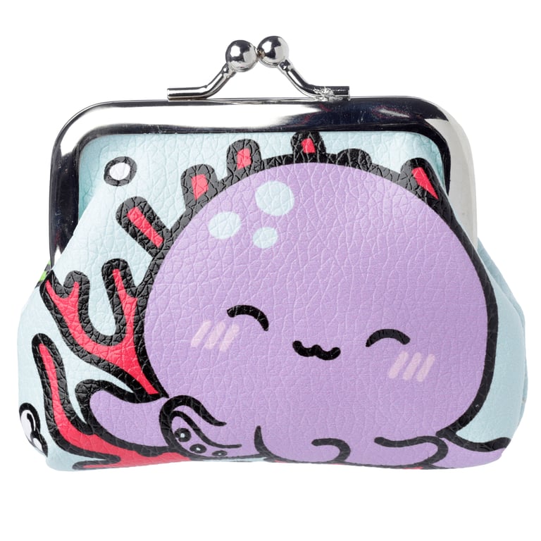 Polyurethane Fabric Tic Tac Purse - Adoramals Sealife Seaside Tote with Copper Zinc Metal Zipper Closure