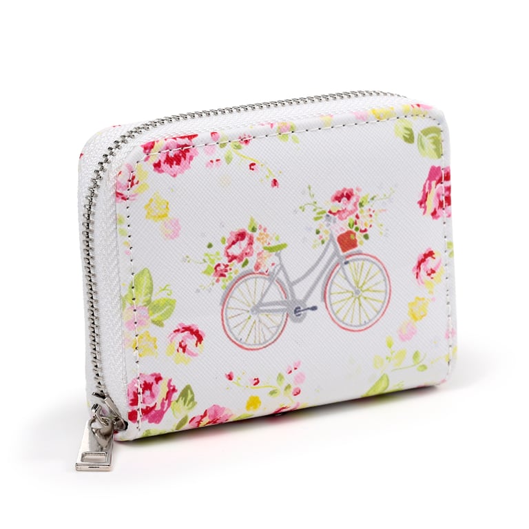 Julie Dodsworth Small Zip Around Wallet - Licensed PVC & Metal Zip Wallet with Botanical Print