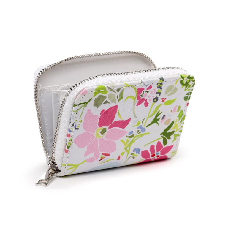 Julie Dodsworth Small Zip Around Wallet - Licensed PVC & Metal Zip Wallet with Botanical Print