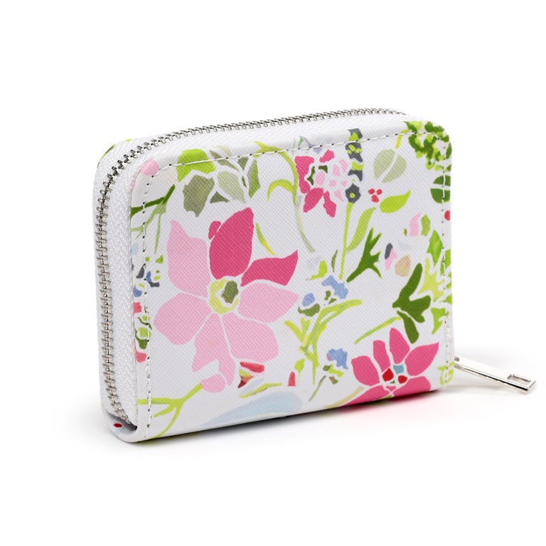 Julie Dodsworth Small Zip Around Wallet - Licensed PVC & Metal Zip Wallet with Botanical Print