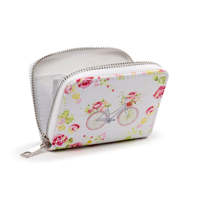Julie Dodsworth Small Zip Around Wallet - Licensed PVC & Metal Zip Wallet with Botanical Print