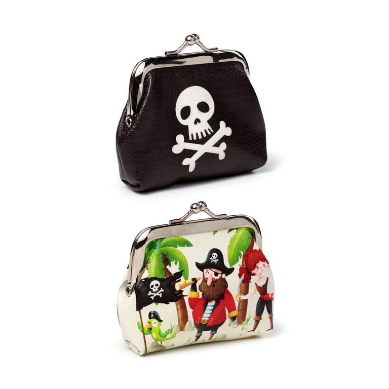 Tic Tac Purse - Jolly Roger Pirate Polyurethane Fabric and Metal Zipper Handbag