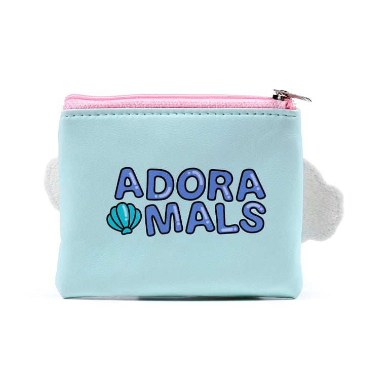 Adoramals Maddie Axolotl Shaped Polyurethane Metal Change Purse
