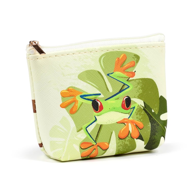 Tropical Frogs PVC Metal Purse - Stylish and Durable Handbag