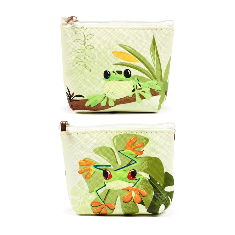 Tropical Frogs PVC Metal Purse - Stylish and Durable Handbag