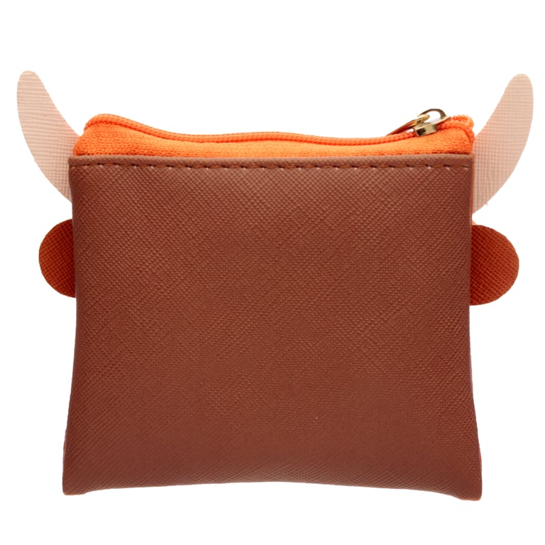 PVC Highland Coo Cow Purse with Fluffy Fringe and Metal Accents