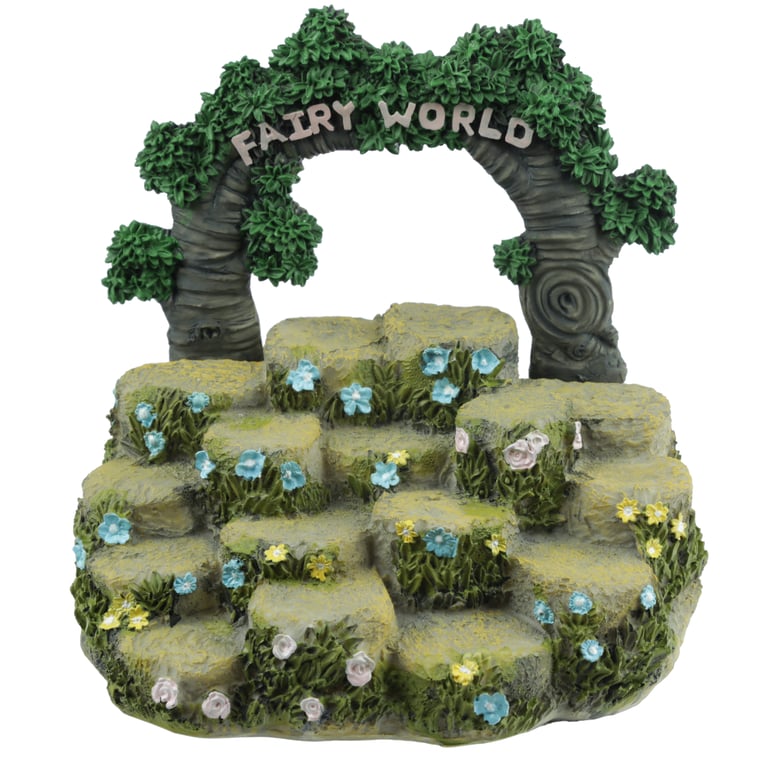 Resin Fairy Garden Display Stand - Tiered Decor Accessory