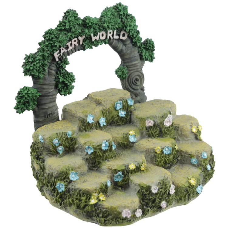 Resin Fairy Garden Display Stand - Tiered Decor Accessory