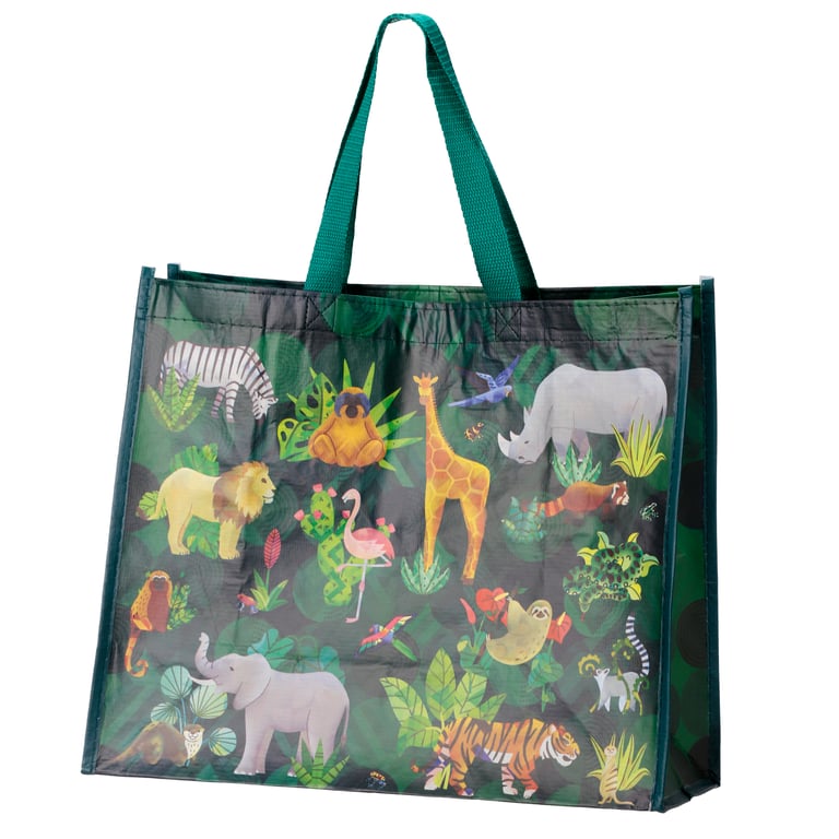 RPET Recycled Reusable Shopping Bag - Animal Kingdom Design