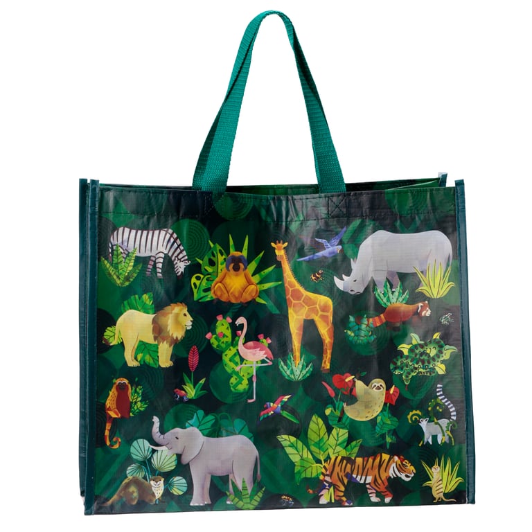 RPET Recycled Reusable Shopping Bag - Animal Kingdom Design