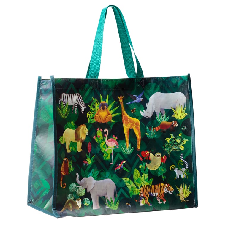 RPET Recycled Reusable Shopping Bag - Animal Kingdom Design