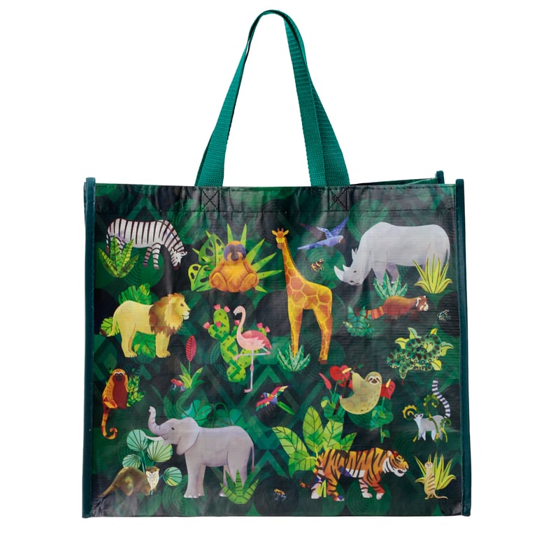 RPET Recycled Reusable Shopping Bag - Animal Kingdom Design