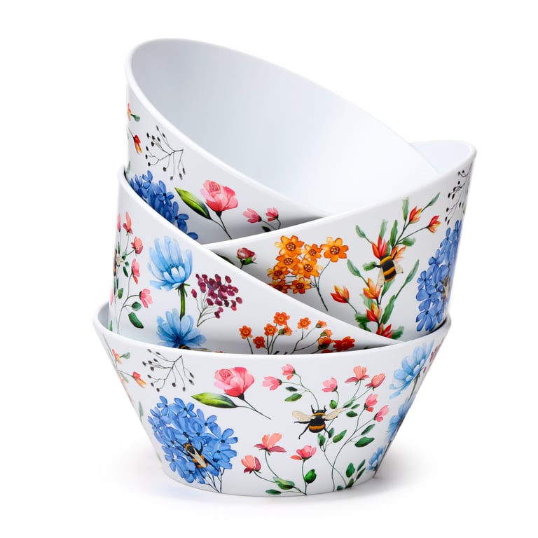 Recycled RPET Eco Friendly Picnic Bowls Set of 4 - Dishwasher Safe & BPA Free