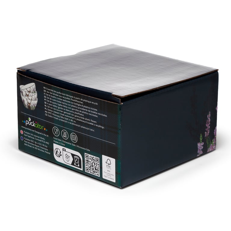 RPET Recycled Picnic Bowls - Set of 4 Eco-Friendly Microwave & Dishwasher Safe Containers
