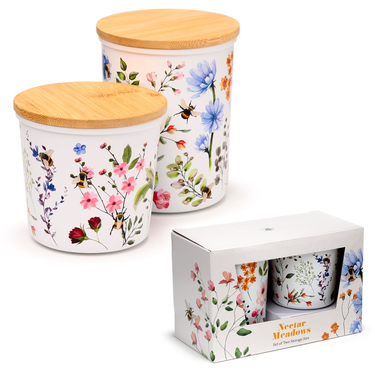 Recycled RPET Storage Jars Set of 2 - Eco-Friendly & Dishwasher Safe