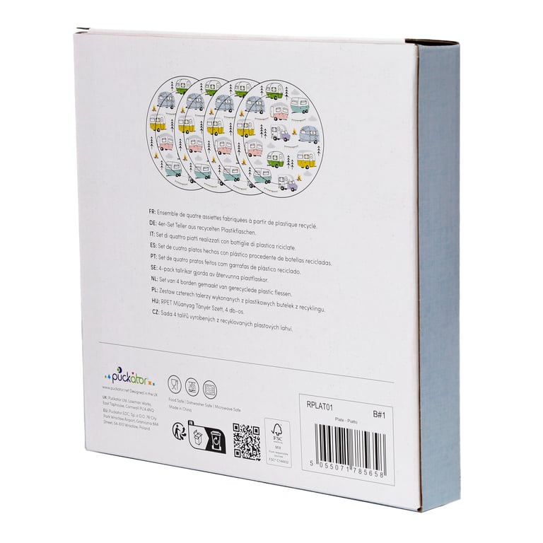 Recycled RPET Picnic Plates - Dishwasher & Microwave Safe, Reusable, BPA Free