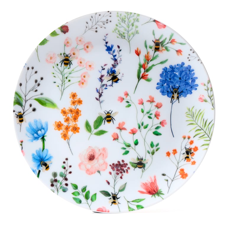 Recycled RPET Eco-Friendly Picnic Plates - Set of 4, BPA Free & Microwave Safe