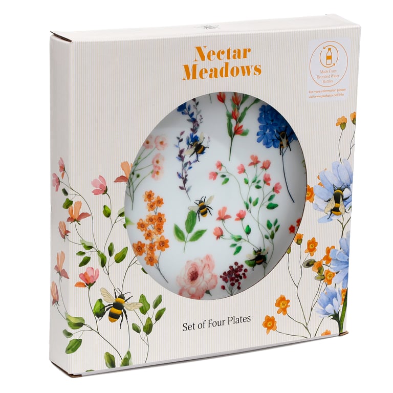 Recycled RPET Eco-Friendly Picnic Plates - Set of 4, BPA Free & Microwave Safe