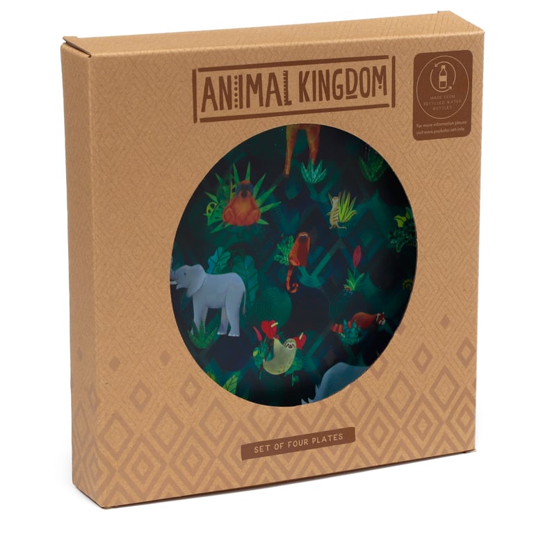 Recycled RPET Animal Kingdom Picnic Plates - Reusable & Dishwasher Safe