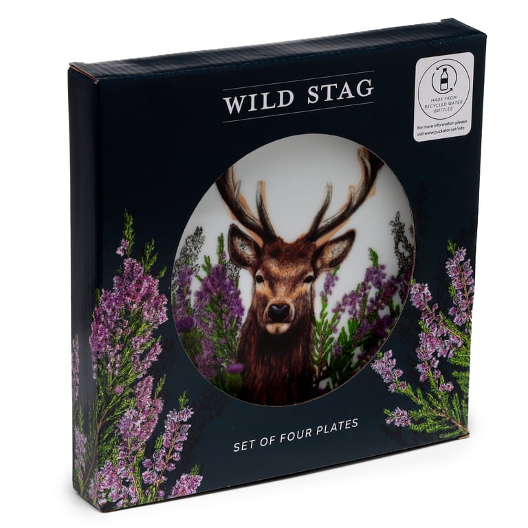 Wild Stag Recycled RPET Picnic Plates - Reusable & Dishwasher Safe Set of 4