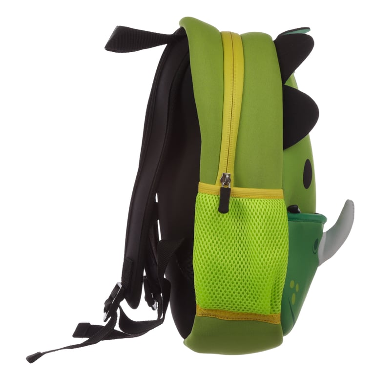 Neoprene Kids School Dinosaur Rucksack - Adjustable Shoulder Straps & Zip Up Compartments