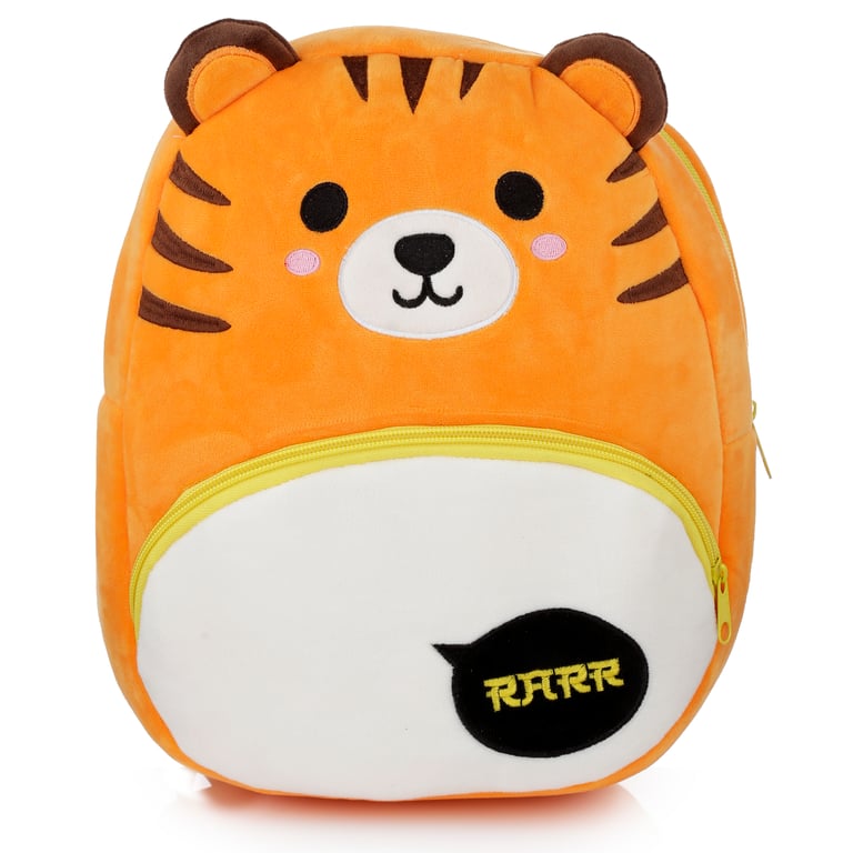 Adoramals Tiger Plush Rucksack Backpack - Adjustable Shoulder Straps & Main Compartment Zip-Up