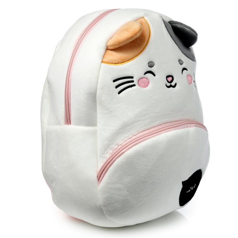 Adoramals Lola Cat Plush Rucksack Backpack - Adjustable Shoulder Straps & Zip Up Compartment