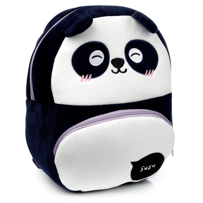 Adoramals Susu Plush Panda Rucksack Backpack - Adjustable Straps & Zip Up Compartments