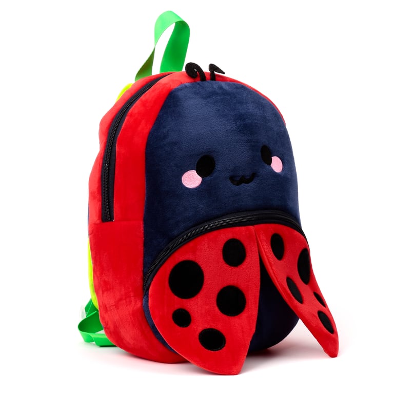 Adorabugs Tilly the Ladybird Kids School Rucksack Backpack - Adjustable Zip Up Compartment & Front Pocket