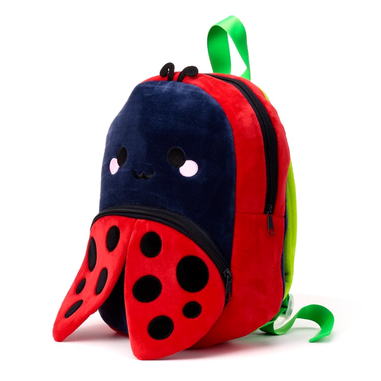 Adorabugs Tilly the Ladybird Kids School Rucksack Backpack - Adjustable Zip Up Compartment & Front Pocket