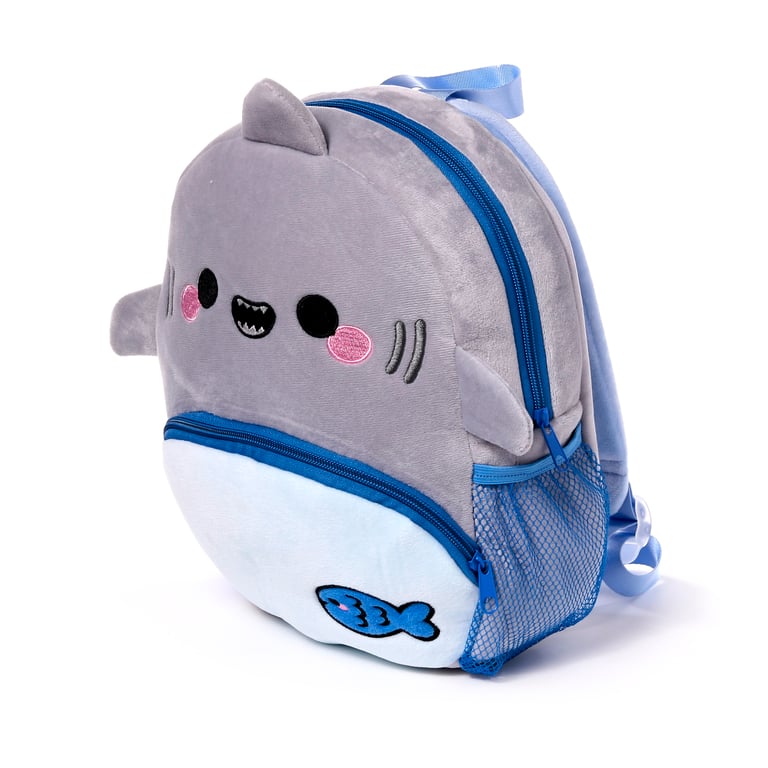Adoramals Archie the Shark Kids School Rucksack Backpack - Adjustable Shoulder Straps & Main Compartment Zip Up