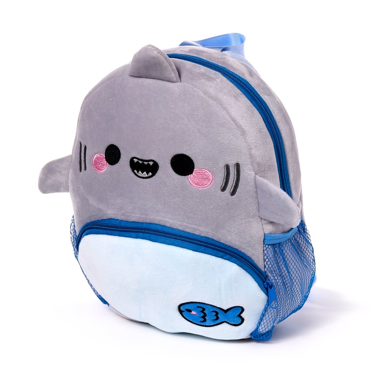 Adoramals Archie the Shark Kids School Rucksack Backpack - Adjustable Shoulder Straps & Main Compartment Zip Up