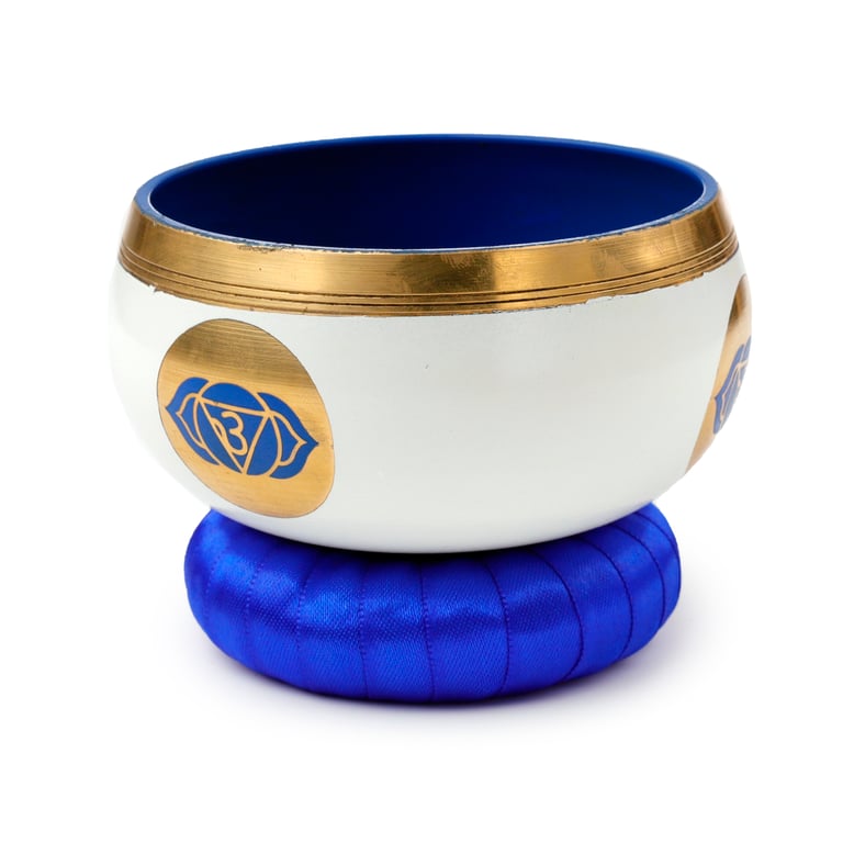 Blue Indian Metal Chakra Singing Bowl - Handcrafted for Meditation