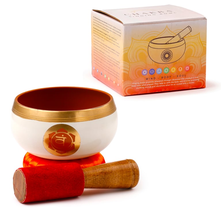 Orange Chakra Singing Bowl - Metal Construction & Meditation Aid