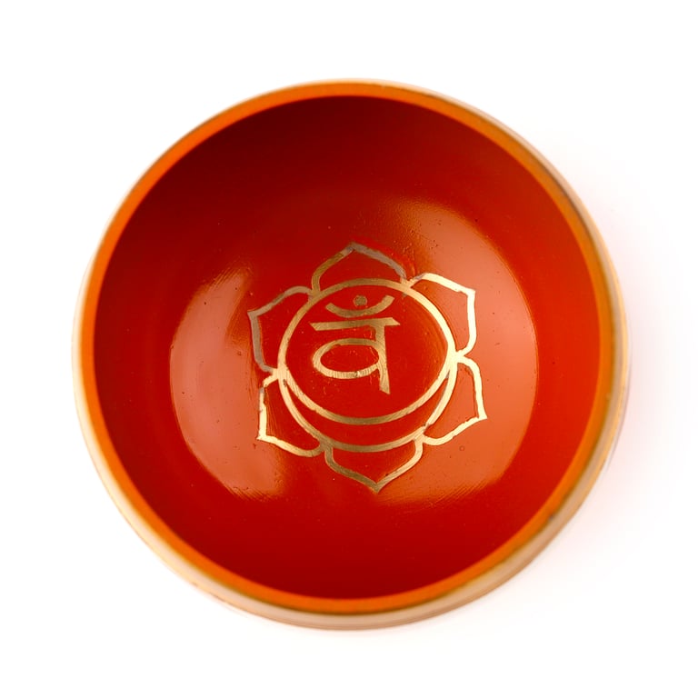 Orange Chakra Singing Bowl - Metal Construction & Meditation Aid