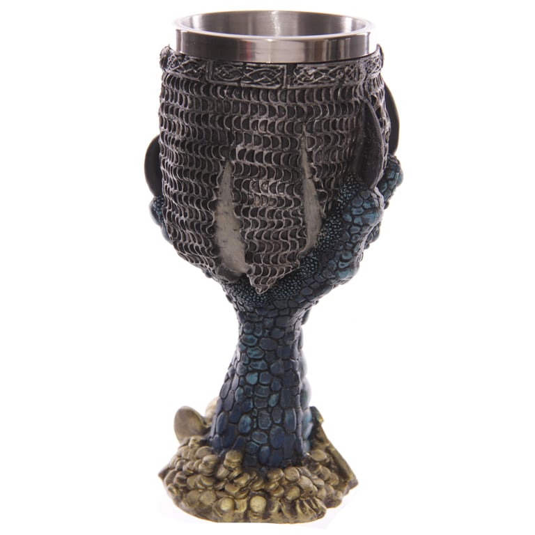 Decorative Resin and Stainless Steel Dragons Claw Skull Goblet - Home Decor Decoration