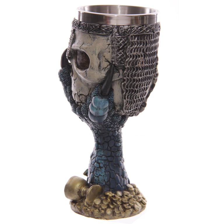 Decorative Resin and Stainless Steel Dragons Claw Skull Goblet - Home Decor Decoration
