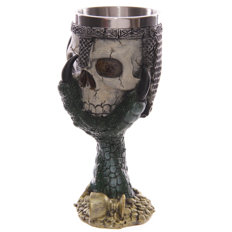 Decorative Resin and Stainless Steel Dragons Claw Skull Goblet - Home Decor Decoration