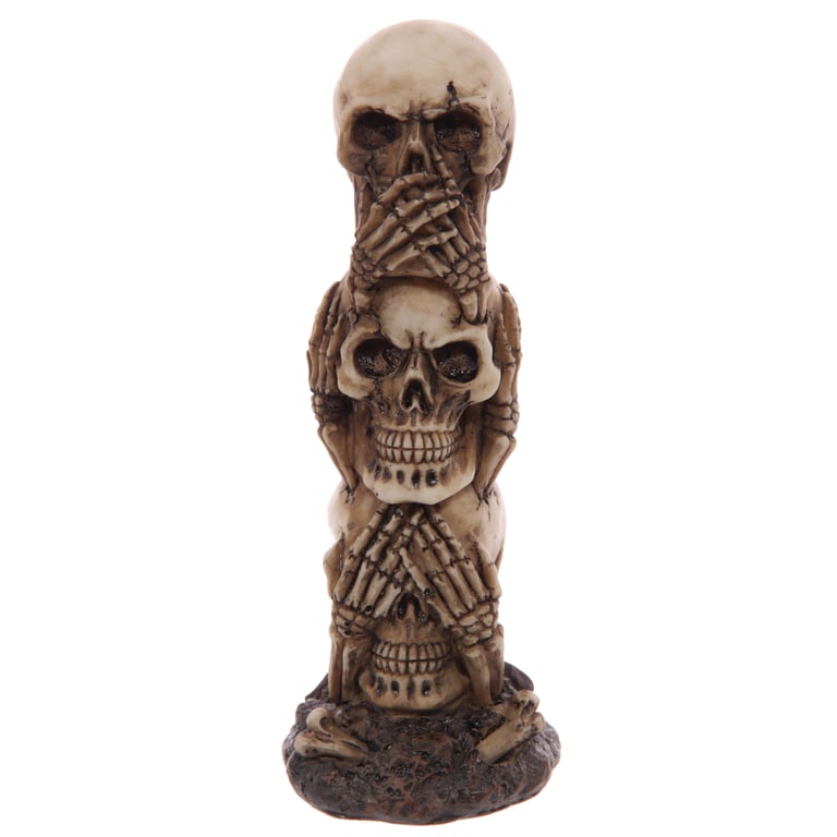 Resin Skull Totem Ornament - Spooky Home Decor Decoration