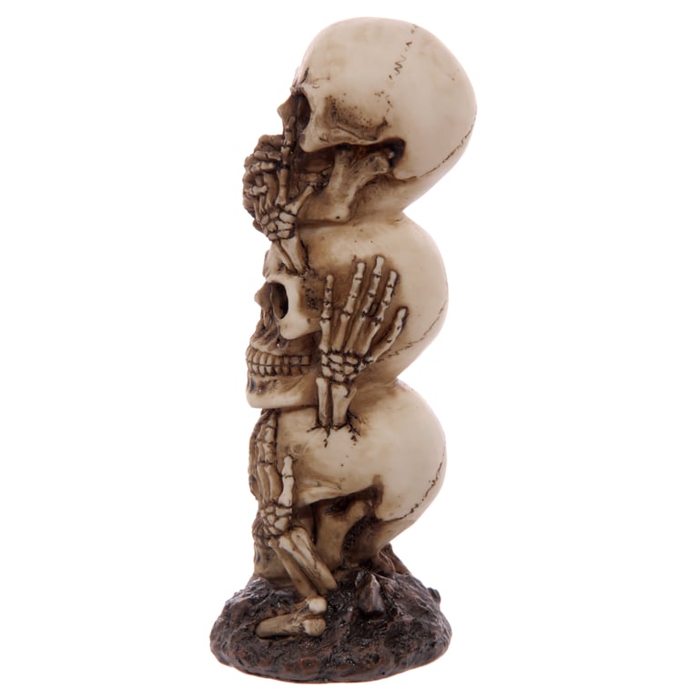 Resin Skull Totem Ornament - Spooky Home Decor Decoration