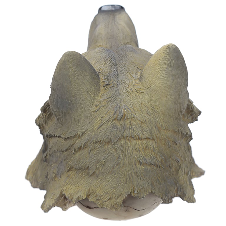 Fantasy Skull Resin Ornament with Wolf Head Decoration