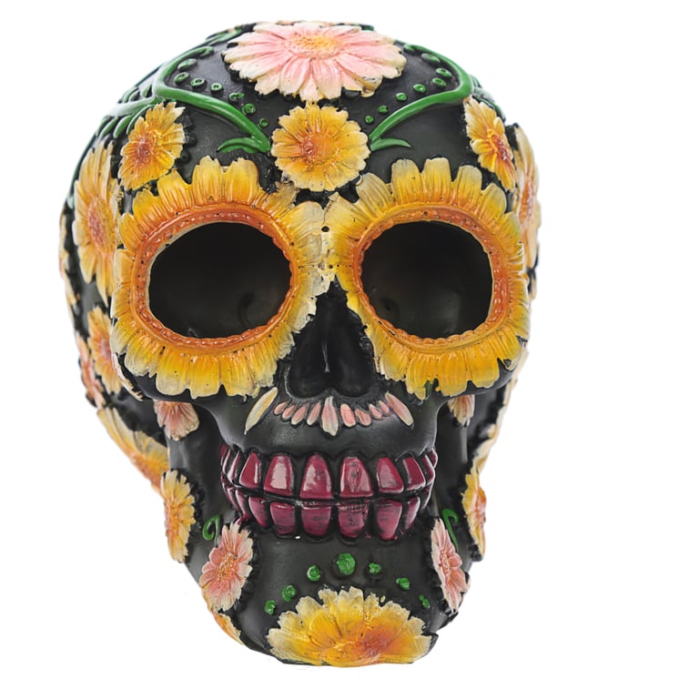 Fantasy Resin Day of the Dead Daisy Skull Decor