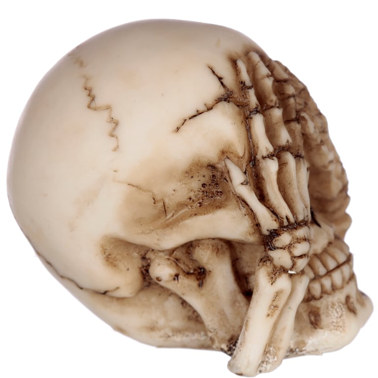 Speak No Evil, Hear No Evil, See No Evil Set of 3 Resin Skulls Home Decor Decoration